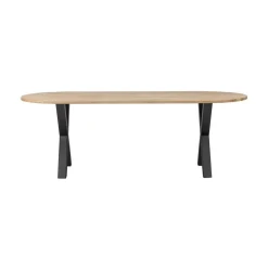 WOOOD Eettafels|Combi-tablo Eettafel ovaal eiken X-poot 220 cm