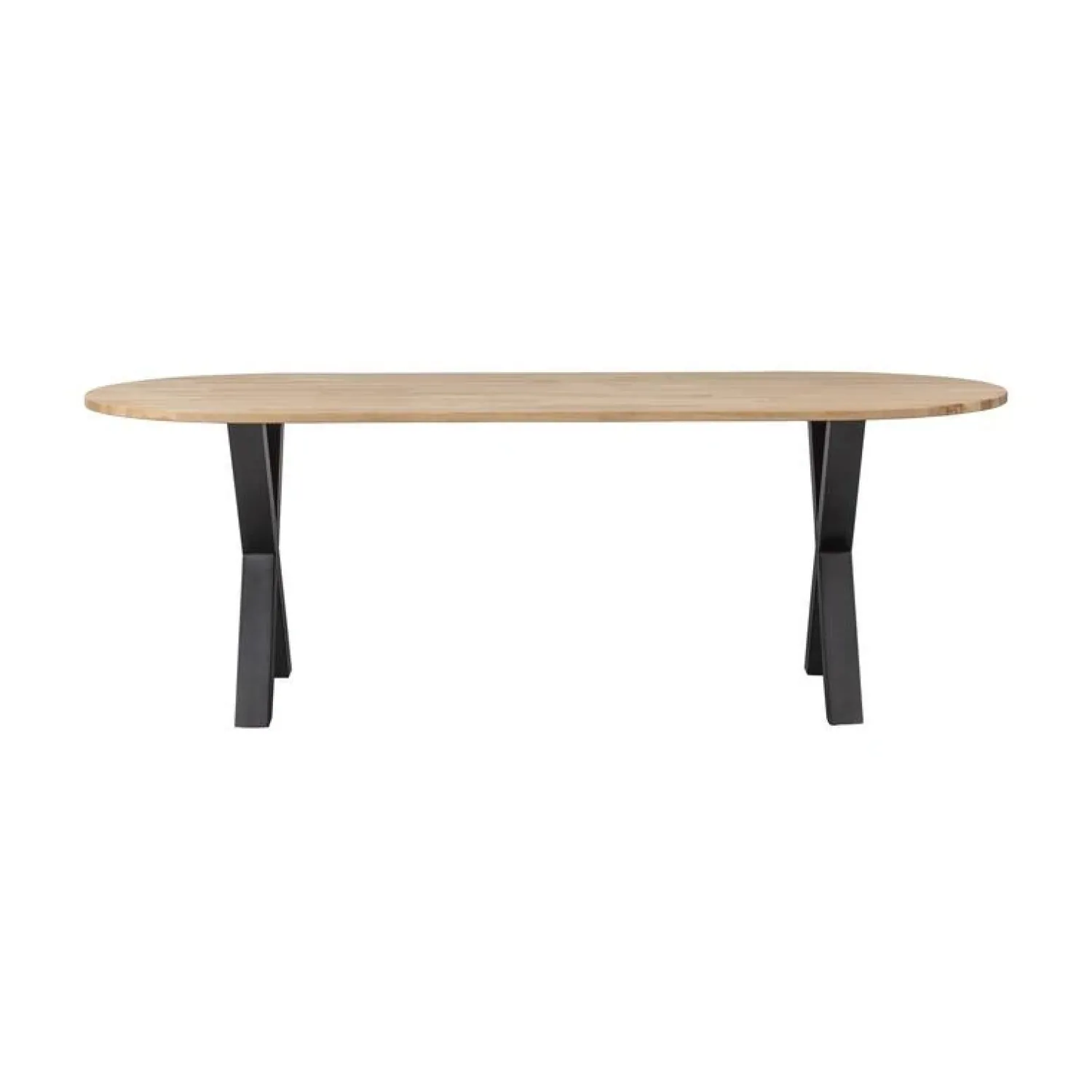 WOOOD Eettafels|Combi-tablo Eettafel ovaal eiken X-poot 220 cm