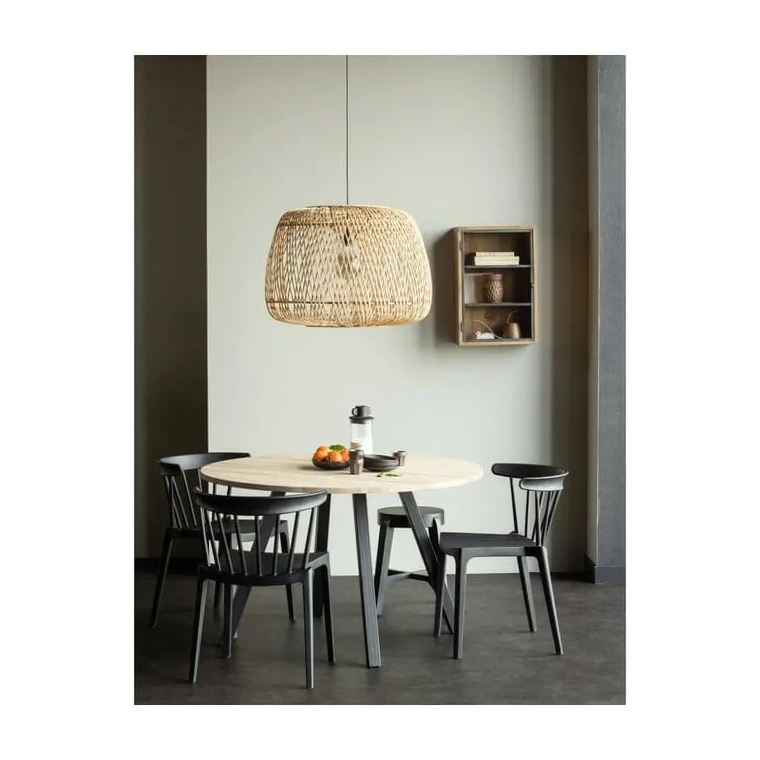 WOOOD Eettafels|Combi-tablo Eettafel rond eiken 4-poots 120 cm