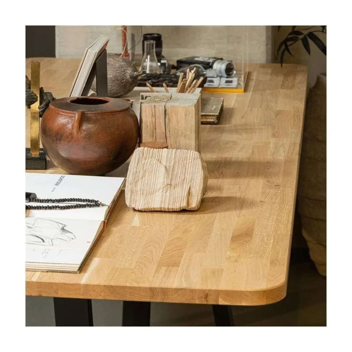 WOOOD Eettafels|Combi-tablo XL Eettafel eiken Drenthe poot 240 cm