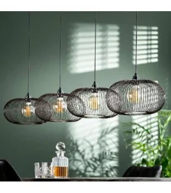 Kalfort Hanglampen|Conli 4-lichts hanglamp zwart / koper