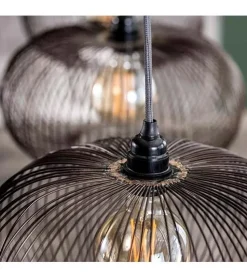 Kalfort Hanglampen|Conli 4-lichts hanglamp zwart / koper