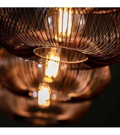 Kalfort Hanglampen|Conli 4-lichts hanglamp zwart / koper