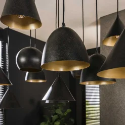 Kalfort Hanglampen|Conor 18-lichts Hanglamp XXL zwart