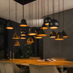 Kalfort Hanglampen|Conor 18-lichts Hanglamp XXL zwart