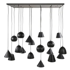 Kalfort Hanglampen|Conor 18-lichts Hanglamp XXL zwart