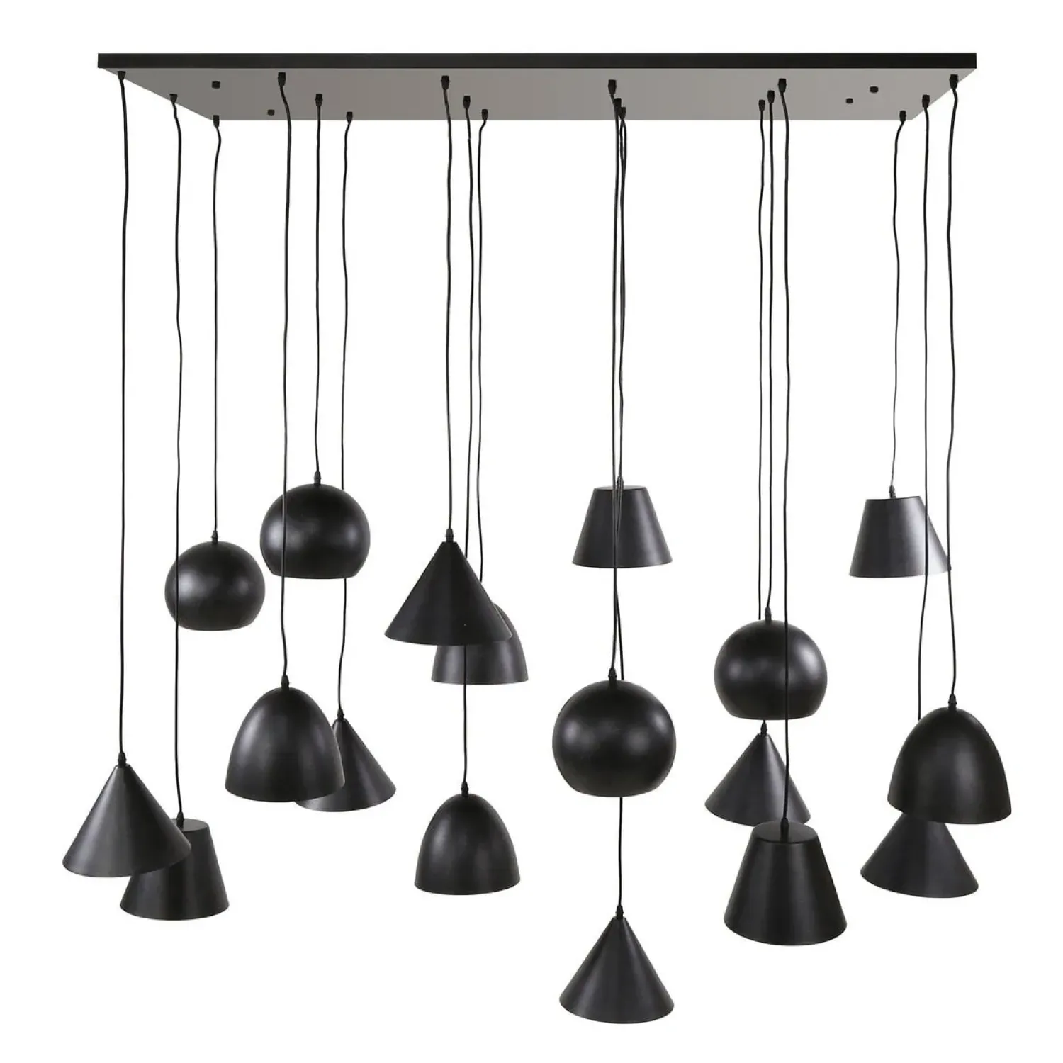 Kalfort Hanglampen|Conor 18-lichts Hanglamp XXL zwart