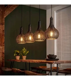 Kalfort Hanglampen|Cooper 4-lichts industriele hanglamp kegel