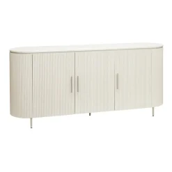 Tower living Dressoirs|Industriele Kasten|Corbetta dressoir 3 deurs wit/grijs met betonlook finish 180cm (SHOWROOMMODEL)