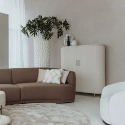 Tower living Wandkasten|Industriele Kasten|Corbetta wandkast wit/grijs mdf met betonlook finish 135cm