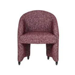 WOOOD Eetkamerstoelen|Cordo Eetkamerstoel Met wielen Bordeauxrood