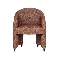 WOOOD Eetkamerstoelen|Cordo Eetkamerstoel Met wielen Roestbruin
