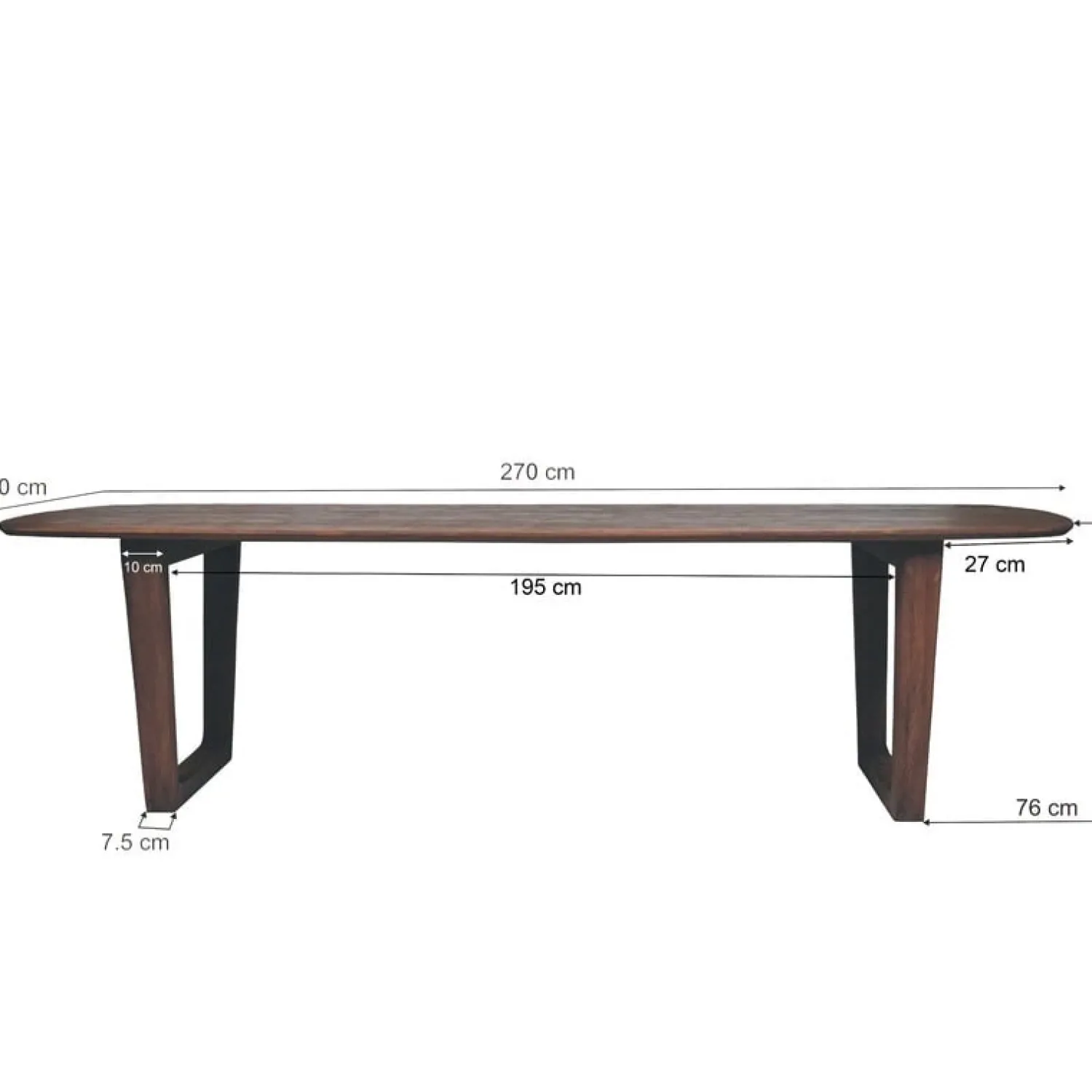 Livingfurn Eettafels|Cortez Eettafel Deens ovaal walnoo 270 cm