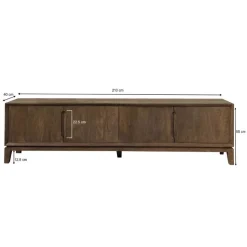 Livingfurn Industriele Kasten|Tv Meubels|Cortez Tv meubel walnoot 210cm