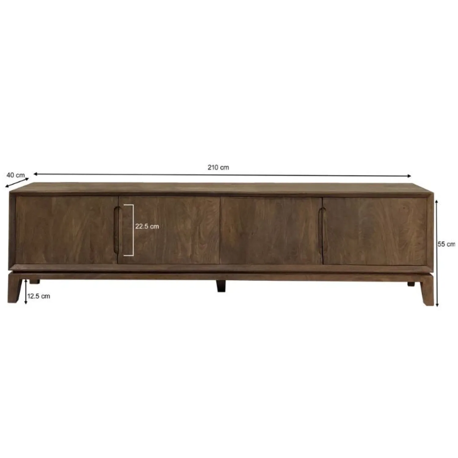 Livingfurn Industriele Kasten|Tv Meubels|Cortez Tv meubel walnoot 210cm
