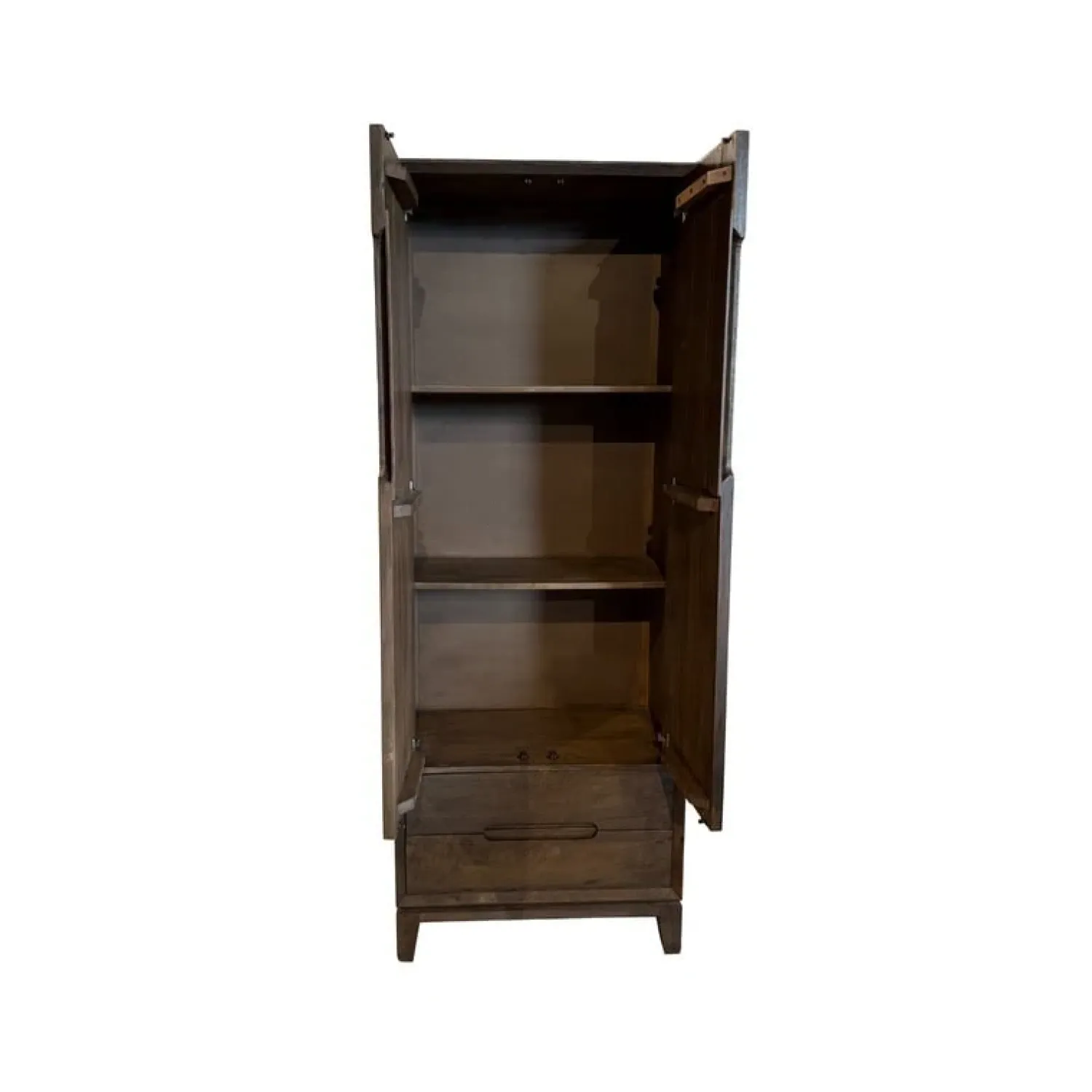 Livingfurn Wandkasten|Industriele Kasten|Cortez Wandkast 2 deurs 2 lades walnoot 75cm