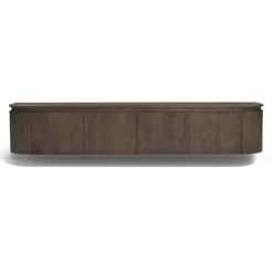 Livingfurn Industriele Kasten|Tv Meubels|Cortez Zwevend Tv meubel rond walnoot 180cm