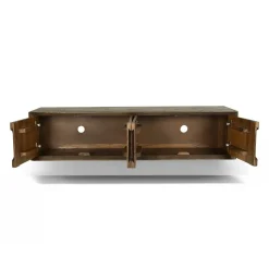 Livingfurn Industriele Kasten|Tv Meubels|Cortez Zwevend Tv meubel walnoot 140cm