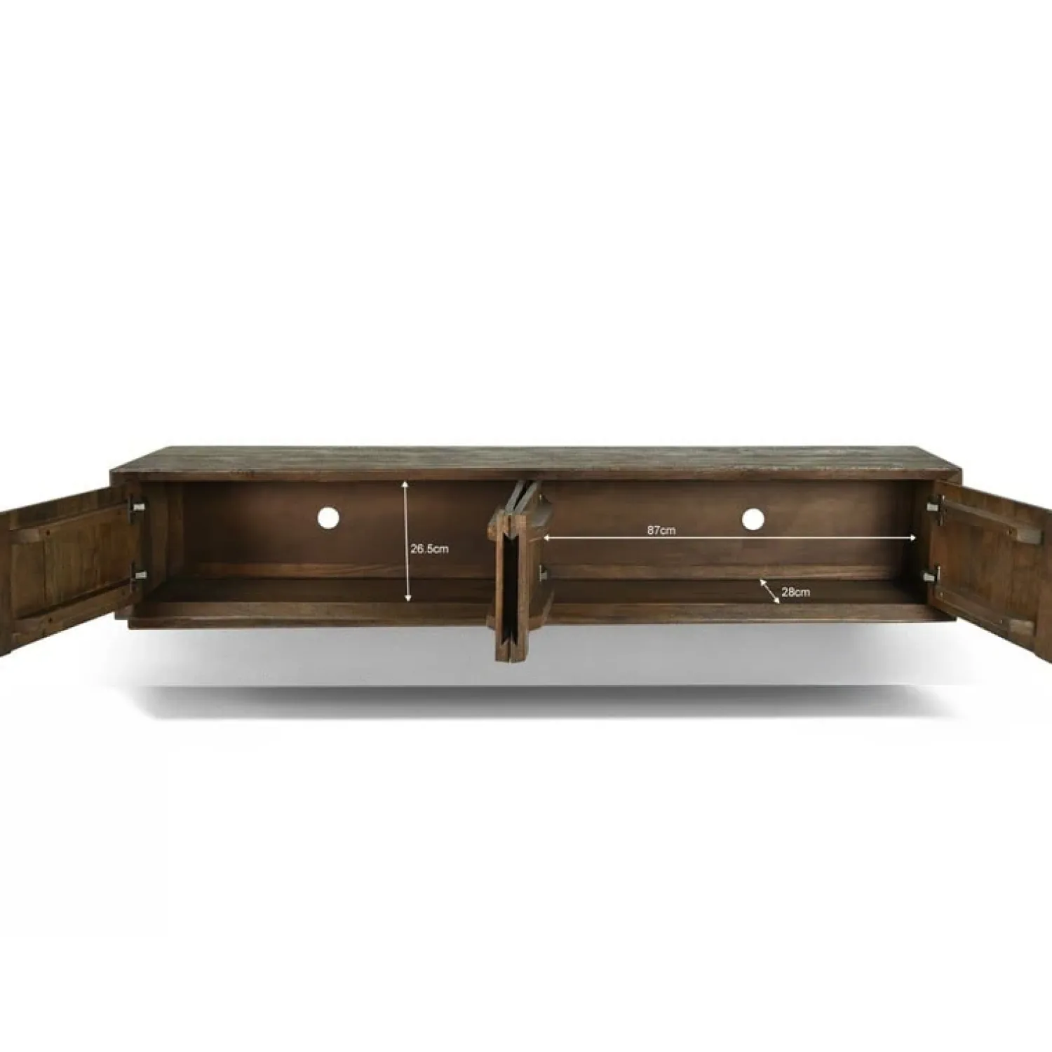 Livingfurn Industriele Kasten|Tv Meubels|Cortez Zwevend Tv meubel walnoot 180cm