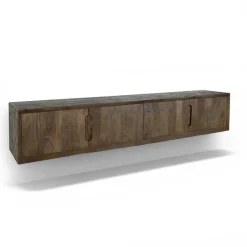 Livingfurn Industriele Kasten|Tv Meubels|Cortez Zwevend Tv meubel walnoot 180cm