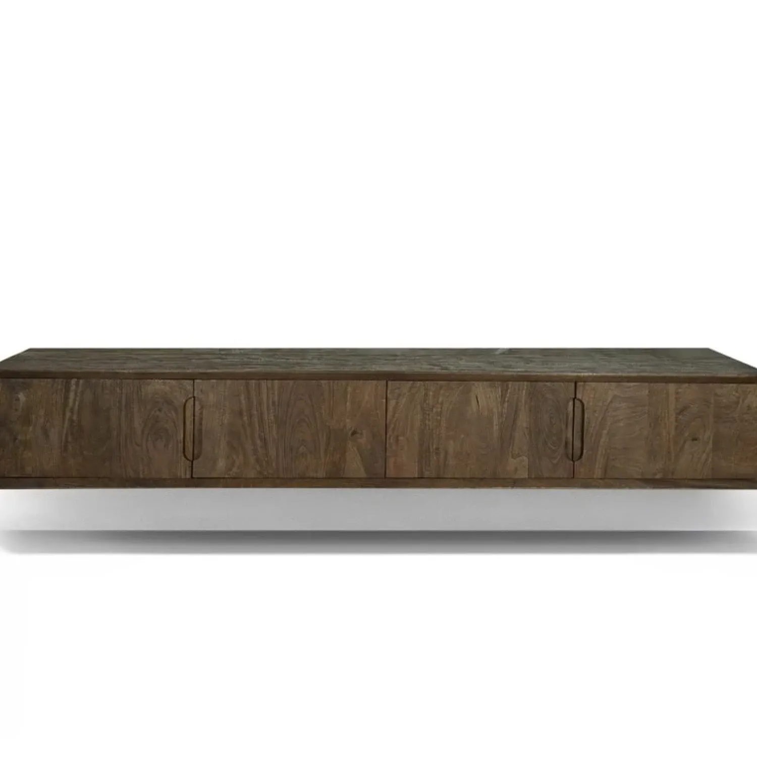 Livingfurn Industriele Kasten|Tv Meubels|Cortez Zwevend Tv meubel walnoot 220cm