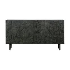 WOOOD Dressoirs|Industriele Kasten|Counter Dressoir hout/metaal zwart 160cm