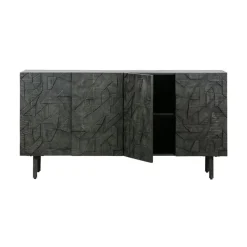 WOOOD Dressoirs|Industriele Kasten|Counter Dressoir hout/metaal zwart 160cm
