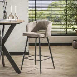 Kalfort Barkrukken|Cozy Barstoel Stof kleur Zand