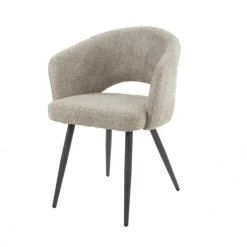 Kalfort Eetkamerstoelen|Cozy Eetkamerstoel Boucle Zand