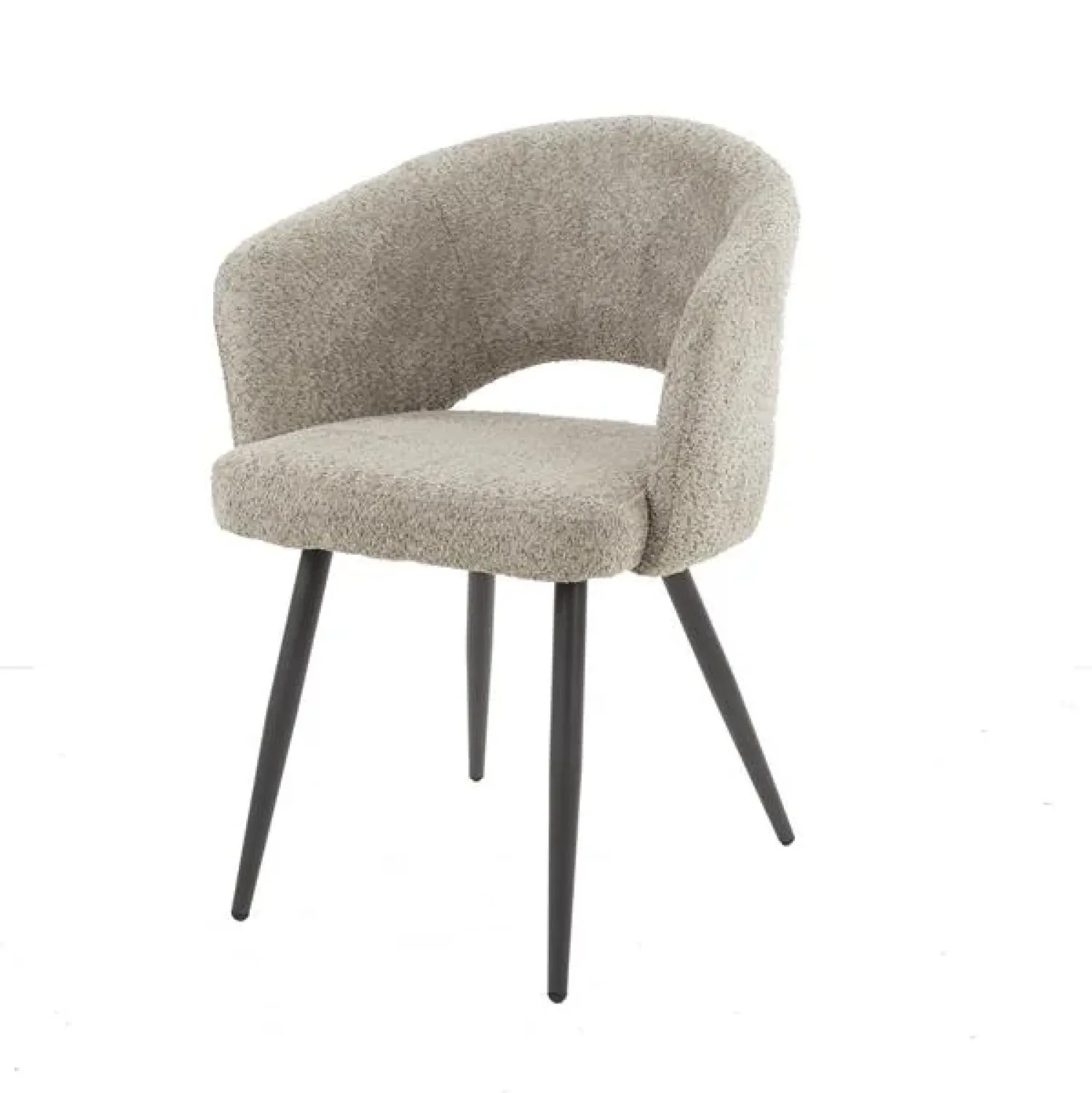 Kalfort Eetkamerstoelen|Cozy Eetkamerstoel Boucle Zand