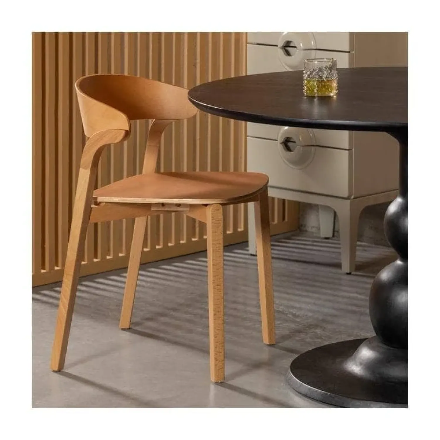 WOOOD Eetkamerstoelen|Cras Eetkamerstoel essen fineer naturel