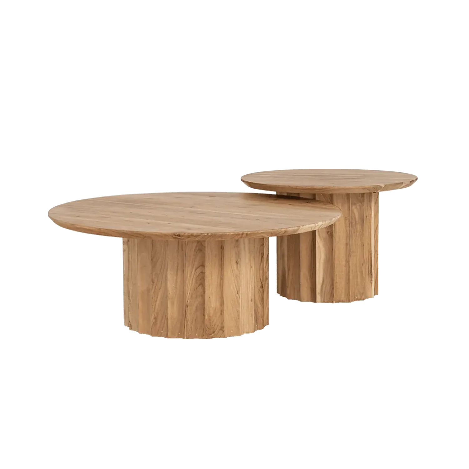 Tower living Salontafels|Crotone Salontafel set van 2 rond Acaciahout