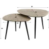 Kalfort Salontafels|Cruller Salontafel set van 2 driehoekig Brons