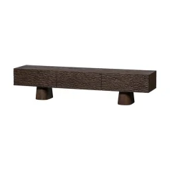 WOOOD Industriele Kasten|Tv Meubels|Crumble Carved Tv-meubel mangohout donkerbruin 180cm