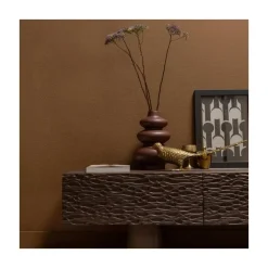 WOOOD Industriele Kasten|Tv Meubels|Crumble Carved Tv-meubel mangohout donkerbruin 180cm