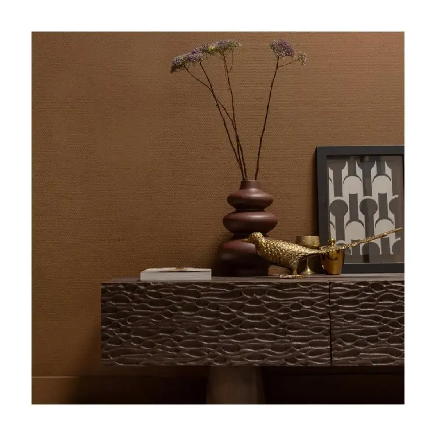 WOOOD Industriele Kasten|Tv Meubels|Crumble Carved Tv-meubel mangohout donkerbruin 180cm