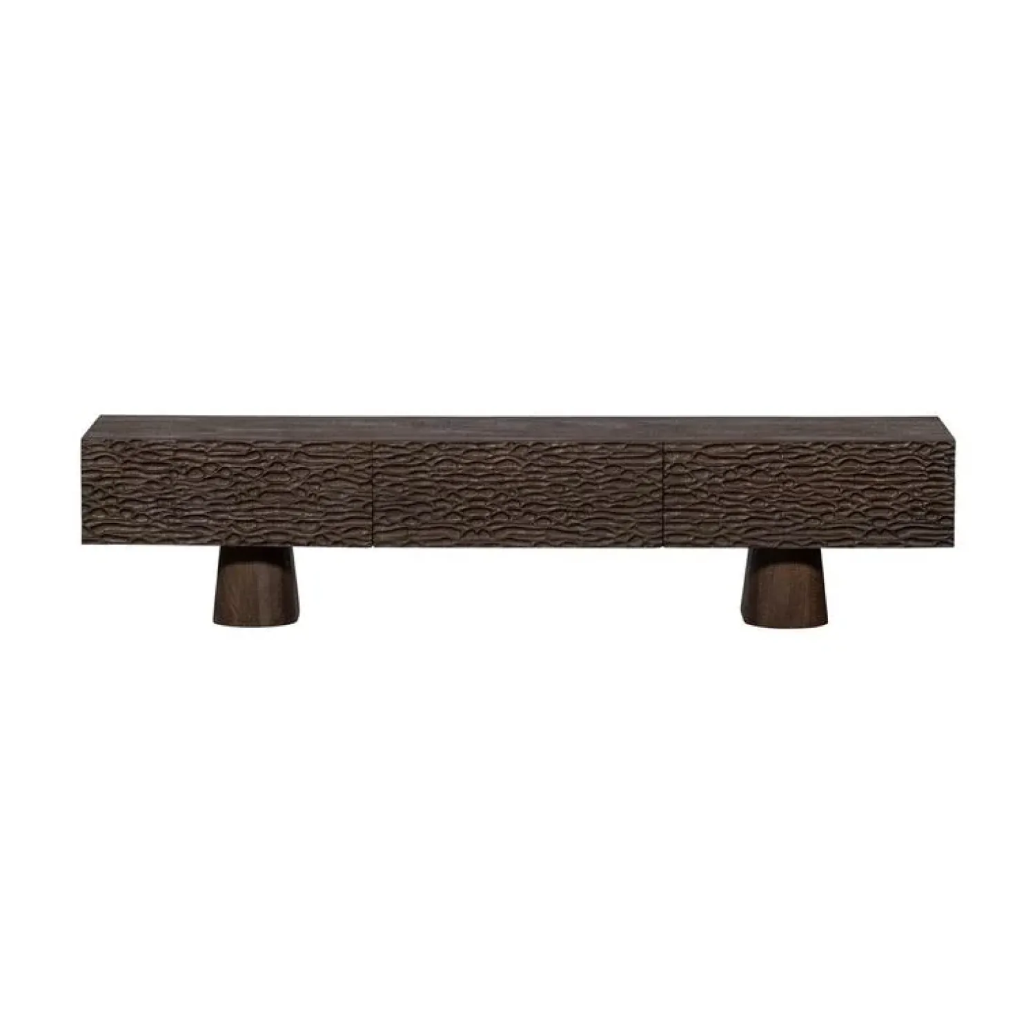 WOOOD Industriele Kasten|Tv Meubels|Crumble Carved Tv-meubel mangohout donkerbruin 180cm