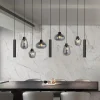 Steinmex Hanglampen|Glazen Hanglamp|Curtis 6+3 lichts Hanglamp Smoke
