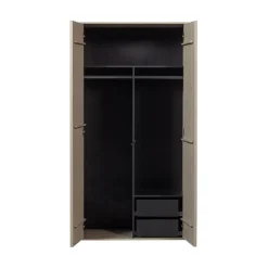 vtwonen Industriele Kasten|Kledingkasten|Daily Kledingkast dubbel hoog grenen beige 100cm