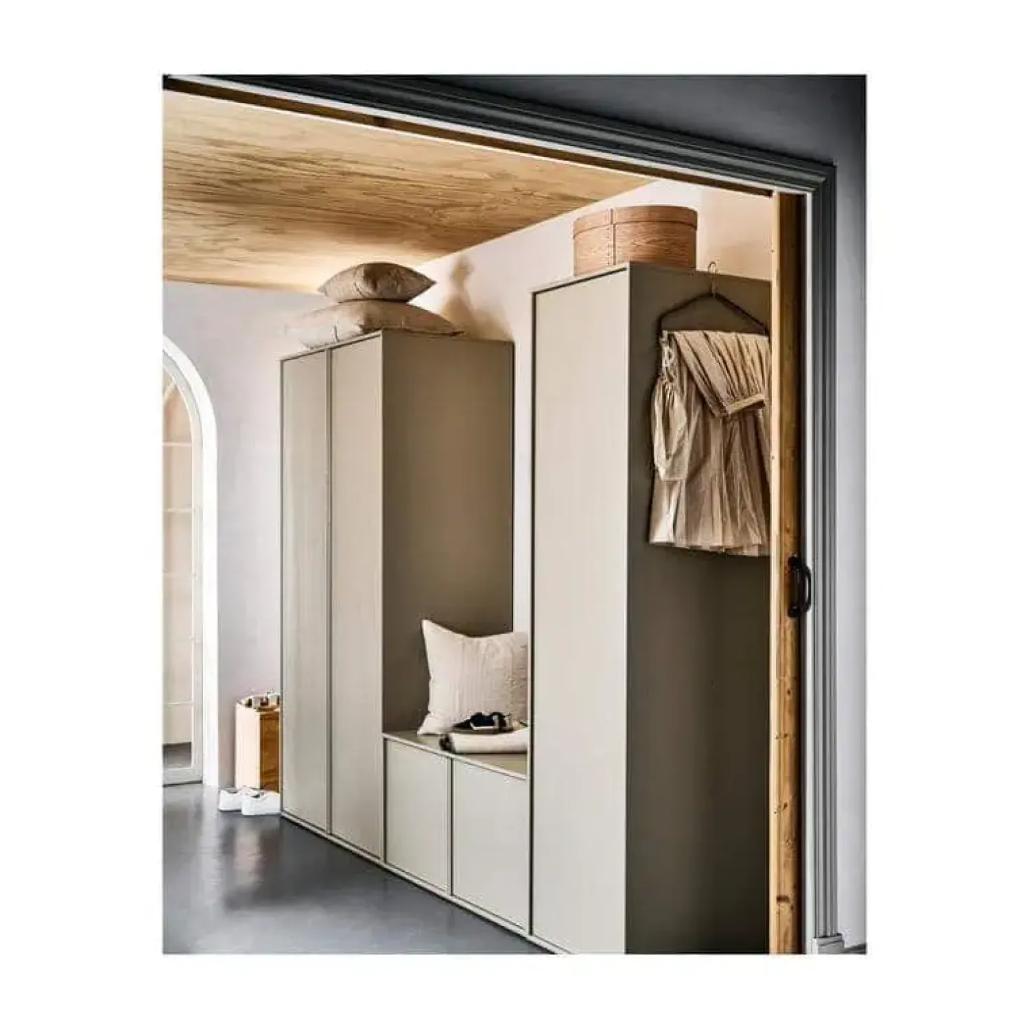 vtwonen Industriele Kasten|Kledingkasten|Daily Kledingkast dubbel smal grenen beige 100cm