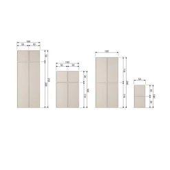 vtwonen Industriele Kasten|Kledingkasten|Daily Kledingkast enkel smal grenen beige 50cm