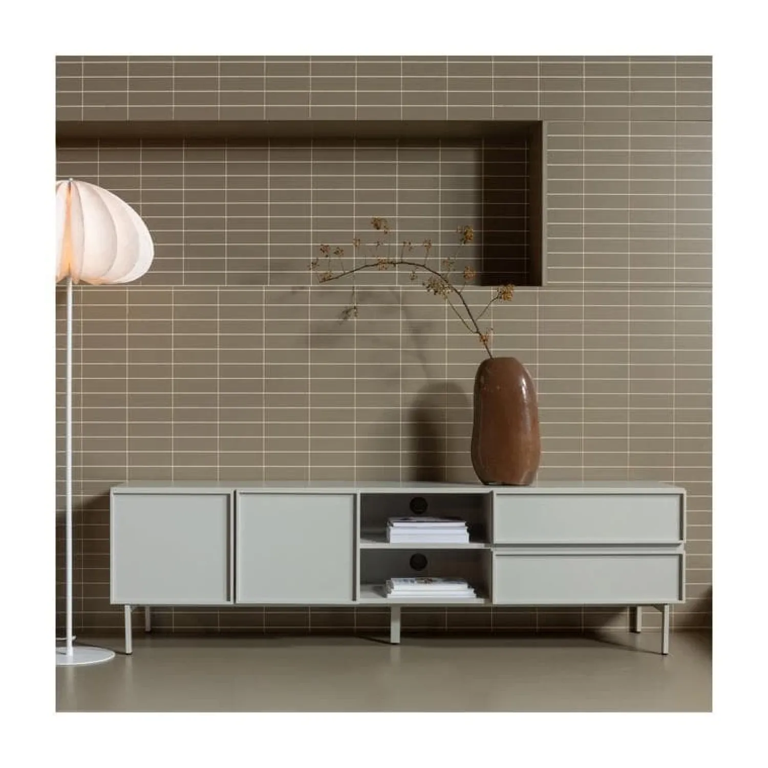 WOOOD Vloerlampen|Dalia 1-lichts Vloerlamp papier wit