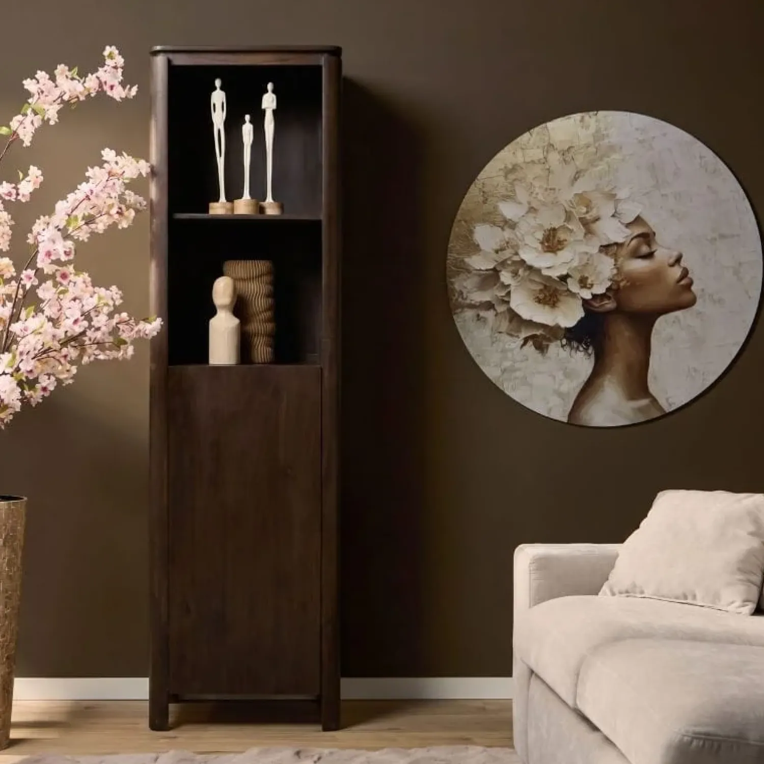 Furndea Boekenkasten|Industriele Kasten|Dallas Boekenkast Bruin Mangohout 55cm