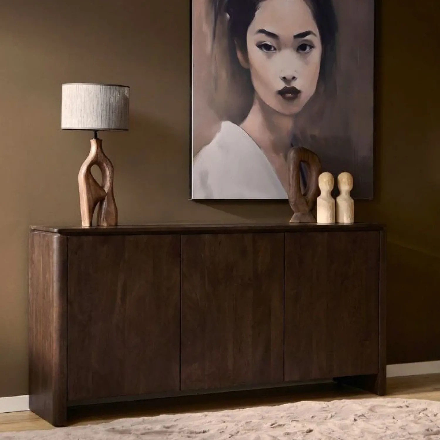 Furndea Dressoirs|Industriele Kasten|Dallas Dressoir Bruin Mangohout 165cm