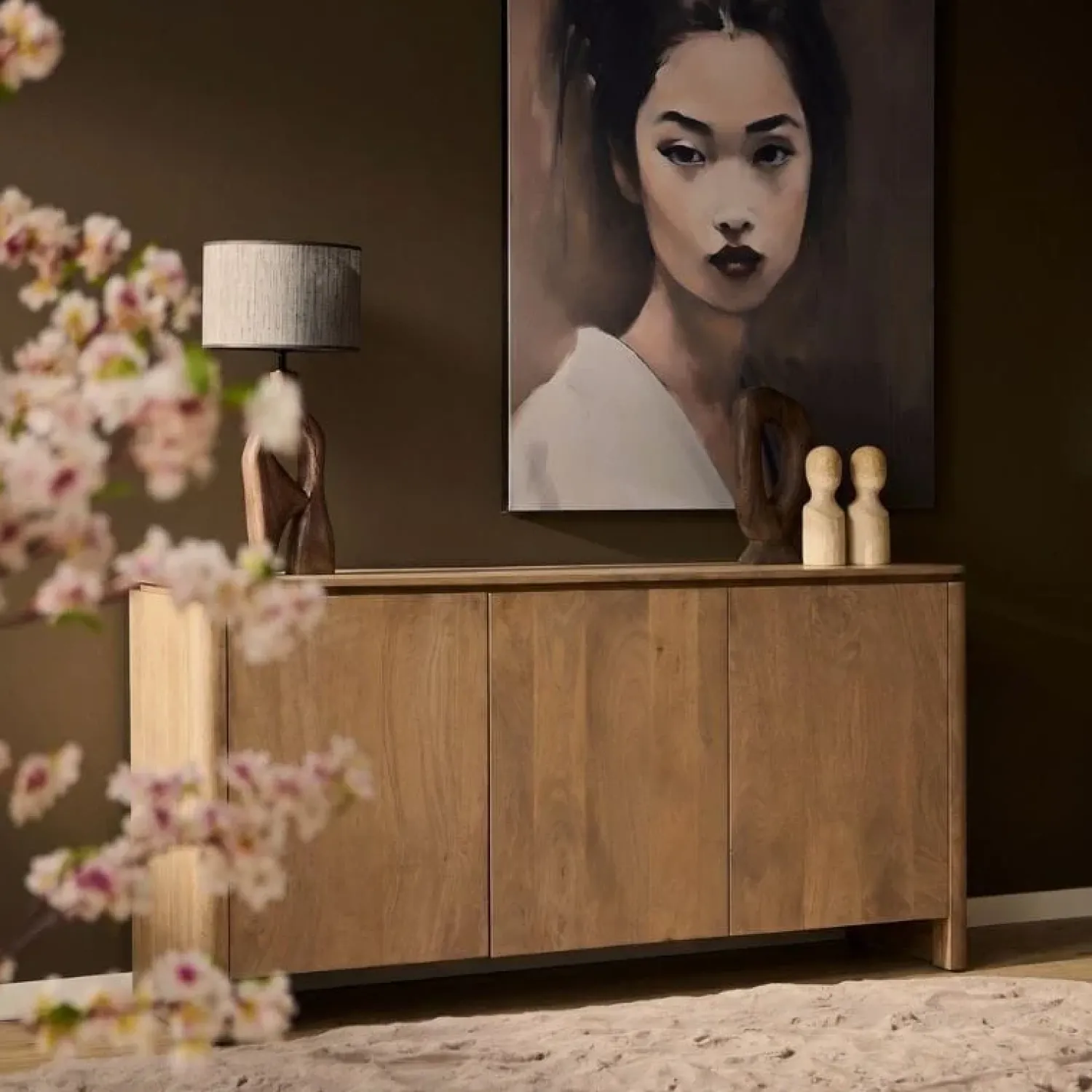 Furndea Dressoirs|Industriele Kasten|Dallas Dressoir Naturel Mangohout 165cm