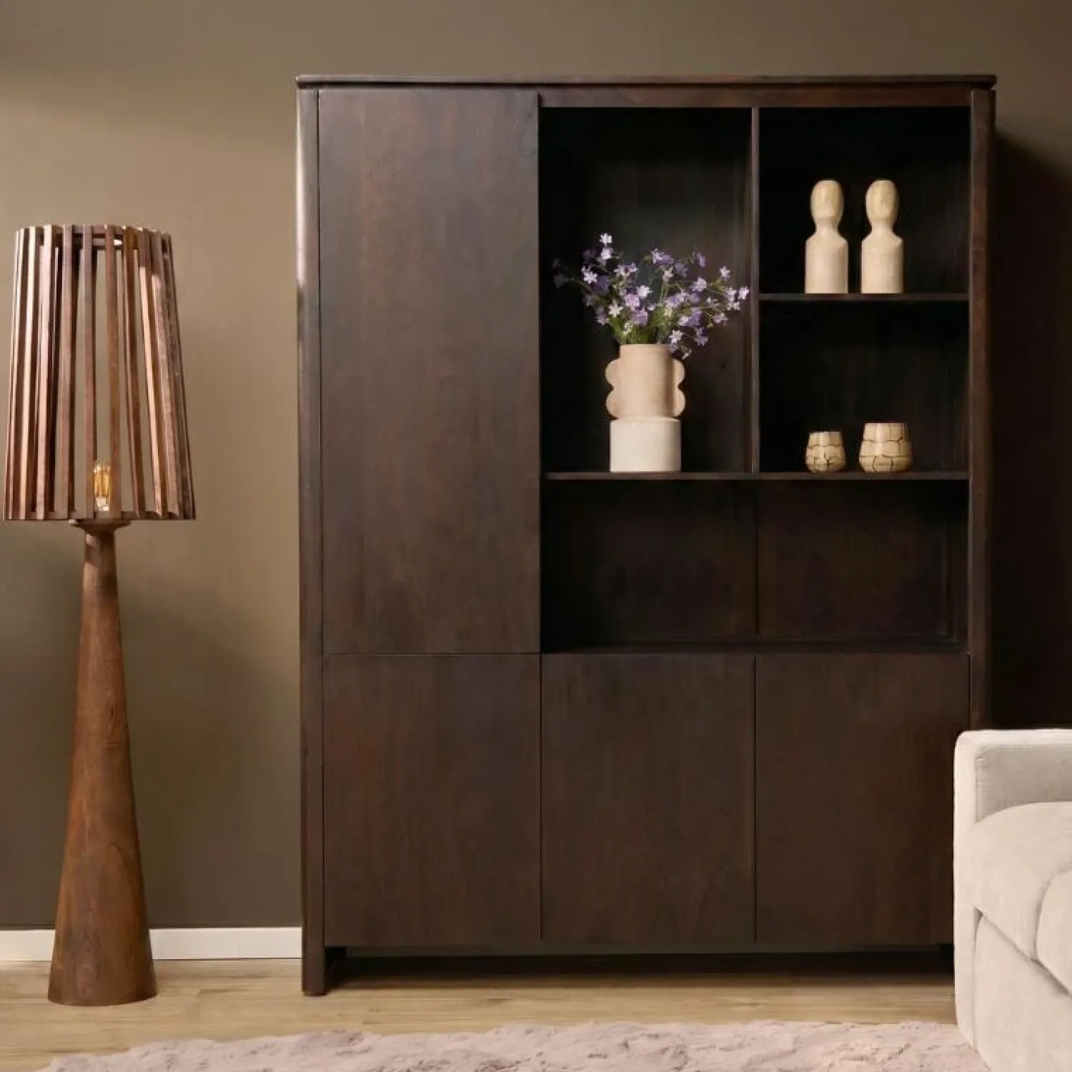 Furndea Vakkenkasten|Industriele Kasten|Dallas Vakkenkast XL Bruin Mangohout 160cm
