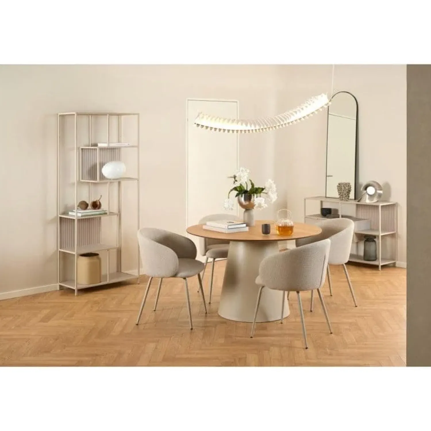 Nordhavn Eettafels|Dalvik Eettafel Rond Naturel met Zand poot 120cm