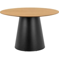 Nordhavn Eettafels|Dalvik Eettafel Rond Naturel met Zwarte poot 120cm