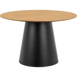Nordhavn Eettafels|Dalvik Eettafel Rond Naturel met Zwarte poot 120cm