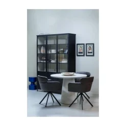 WOOOD Eettafels|Damon Ronde Eettafel betonlook wit 100cm